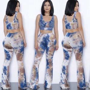 Tie dye flare pants